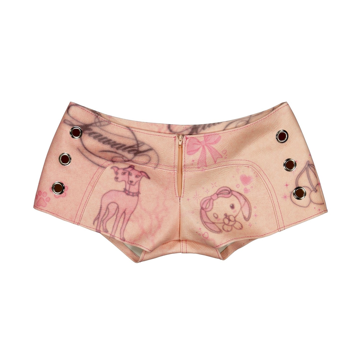 TATTOO SKIN LEATHER MICRO SHORT