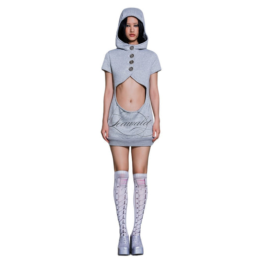 GREY HOODIE DRESS