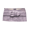 GREY FAKE EMBOSSED LEATHER MINI SKIRT