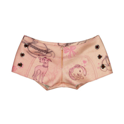 TATTOO SKIN LEATHER MICRO SHORT