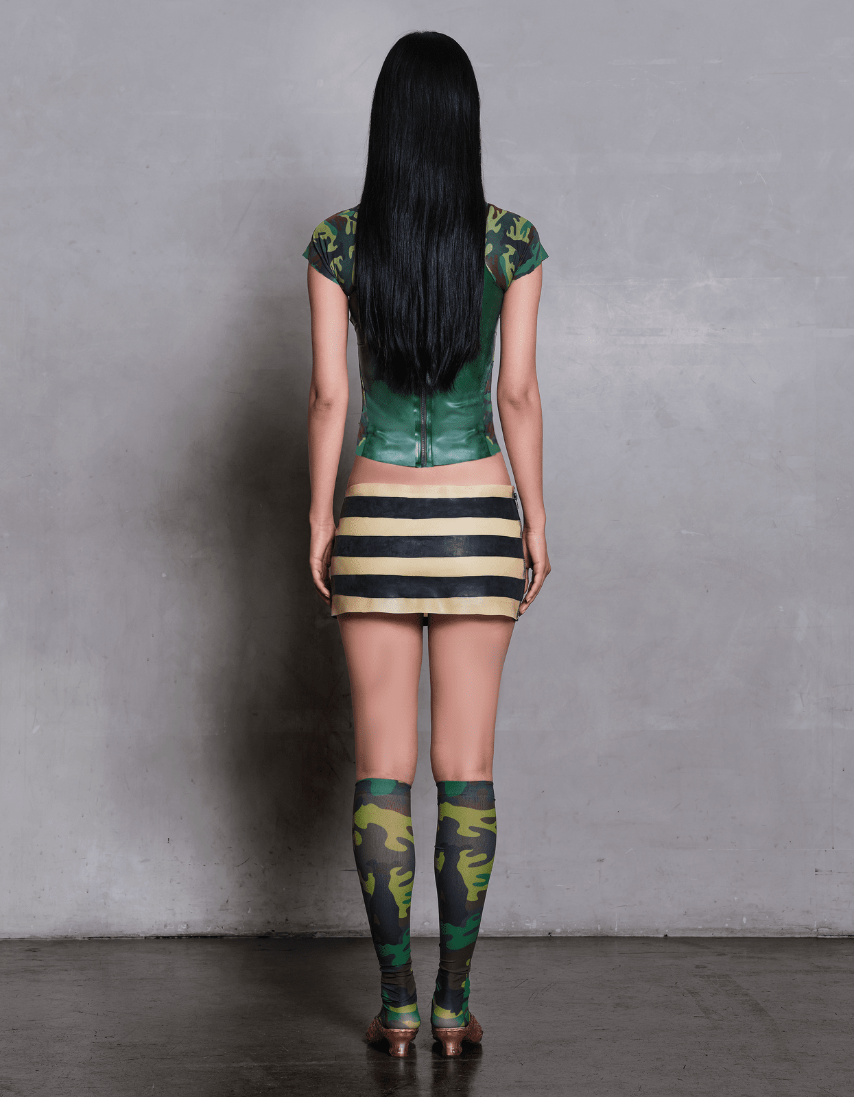 LATEX BRETAGNE FLAG MINI SKIRT